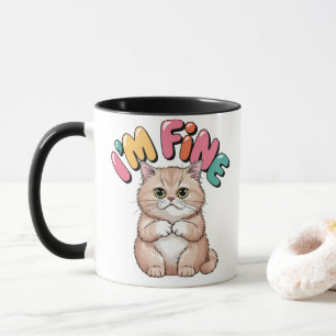 Grumpy Cat "I'm Fine" Funny Cartoon Shirt Mug