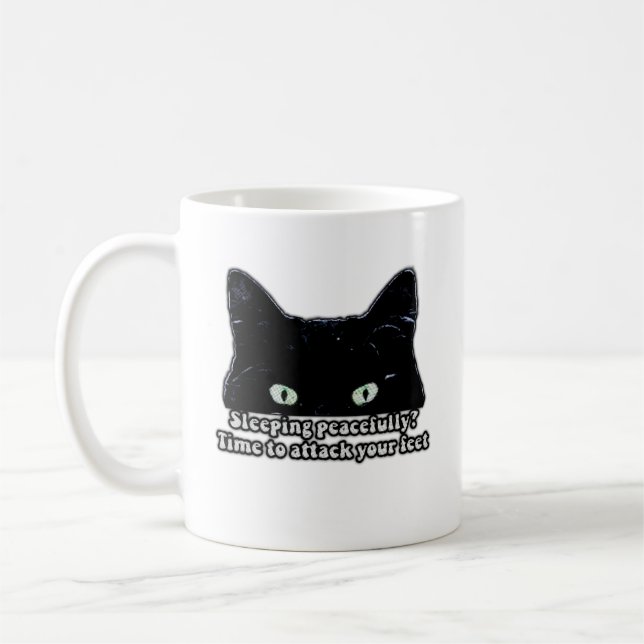 Grumpy cat meme for cat lovers and kitten owners coffee mug (Left)