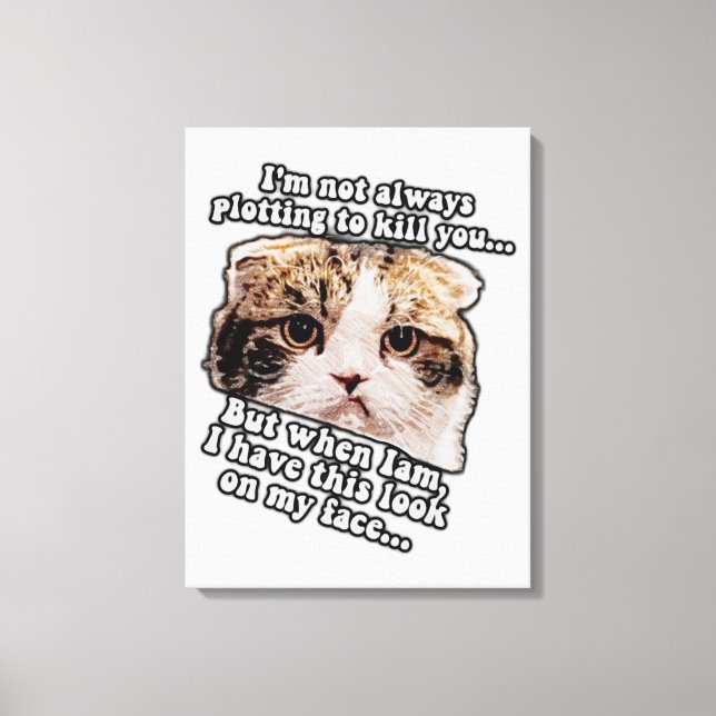 Grumpy cat meme for cat owners and kitty lovers canvas print (Front)