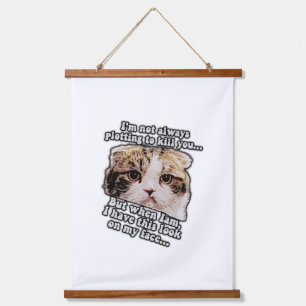 Grumpy cat meme for cat owners and kitty lovers  hanging tapestry