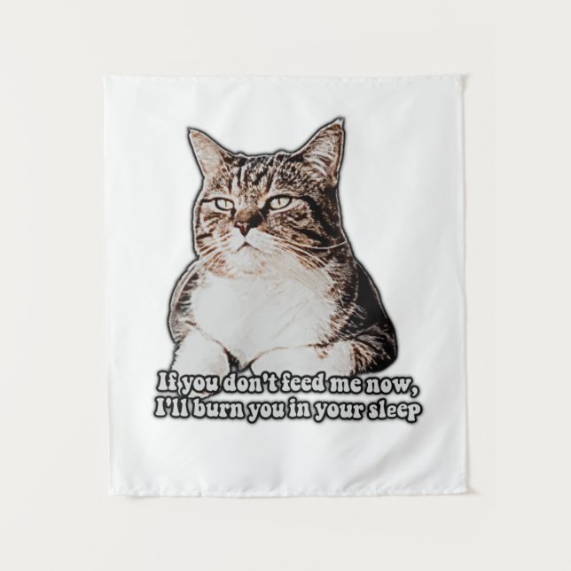 Grumpy cat meme for cat persons and kitten owners tapestry (Front)