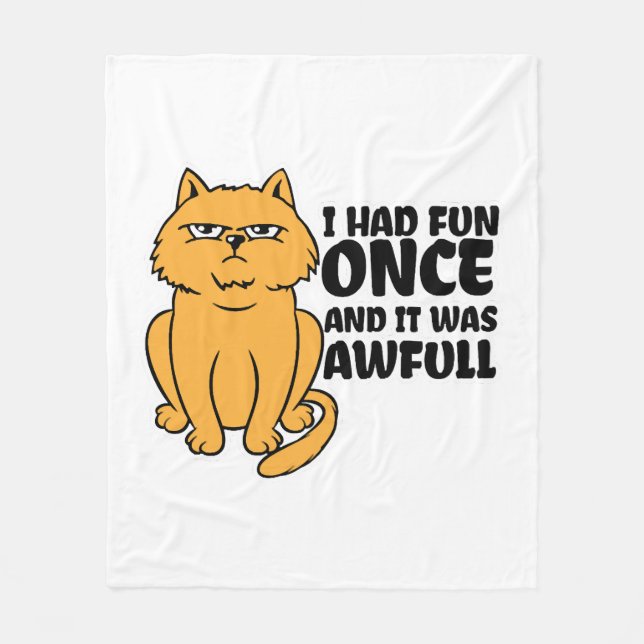 Grumpy Cat - Meme Funny Cat  Fleece Blanket (Front)