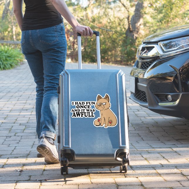 Grumpy Cat - Meme Funny Cat - Fun (Suitcase Insitu)