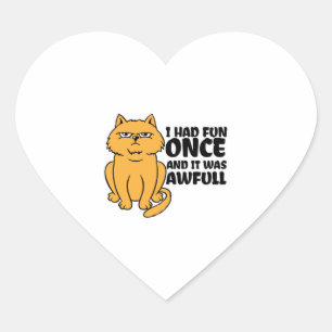 Grumpy Cat - Meme Funny Cat Heart Sticker