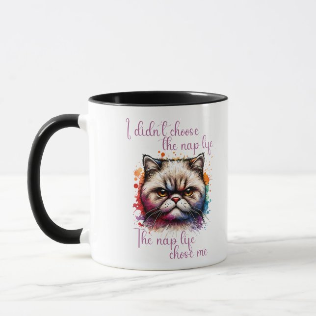 Grumpy Cat “Nap Life” Funny Quote Design Mug (Left)