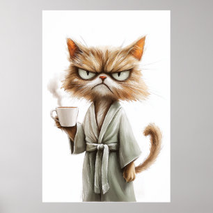 Grumpy Cat Needs Coffee Poster