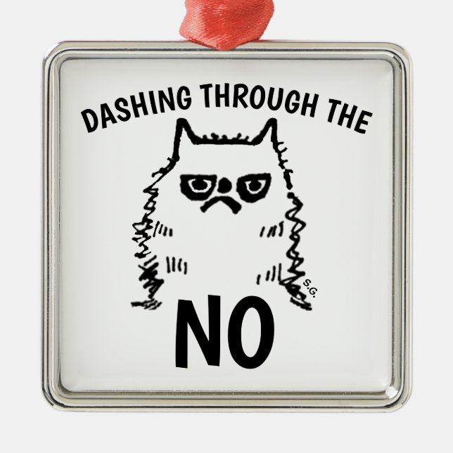 GRUMPY CAT, NOPE CHISTMAS ORNAMENTS (Front)