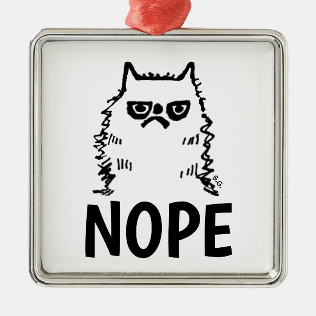 GRUMPY CAT, NOPE CHISTMAS ORNAMENTS (Front)