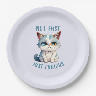 Grumpy Cat - Not Fast, Just Furious Paper Plate