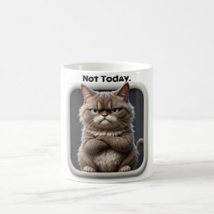 Grumpy Cat “Not Today” Funny Angry Cat Design Coffee Mug