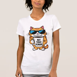 Grumpy Cat Not Today Human Funny Coffee T-shirt