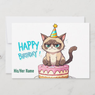Grumpy Cat on Cake Card