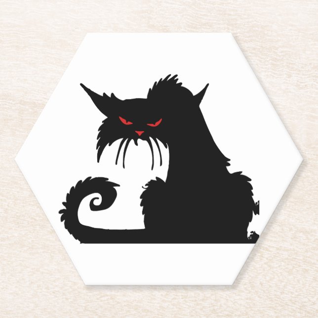 Grumpy cat    paper coaster (Front)