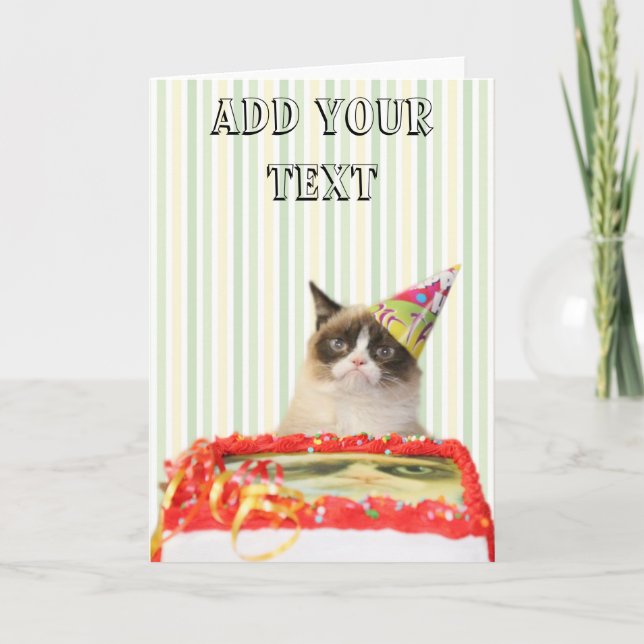 Grumpy Cat Party Greeting Card - Customisable (Front)