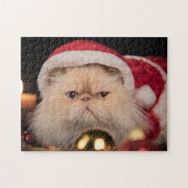 Grumpy Cat Santa Jigsaw Puzzle (Horizontal)