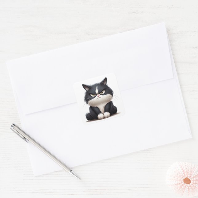 Grumpy cat  square sticker (Envelope)
