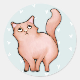 Grumpy Cat Sulky Sue hearts Round Sticker