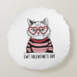Grumpy Cat Valentine’s Day Round Cushion