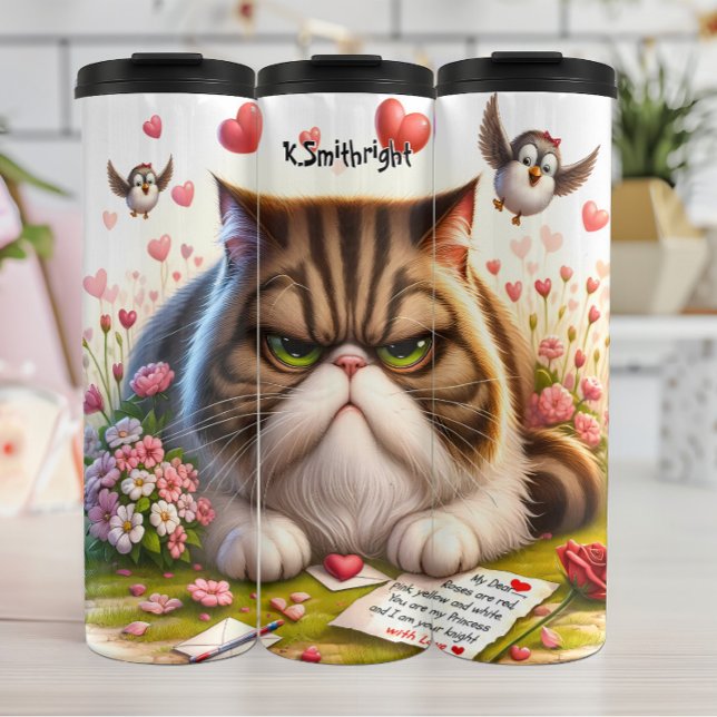 Grumpy Cat with a Letter Thermal Tumbler (Creator Uploaded)