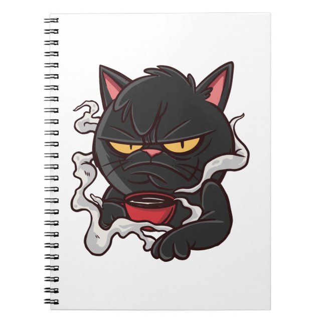 Grumpy Cat with Coffee Notebook (Front)