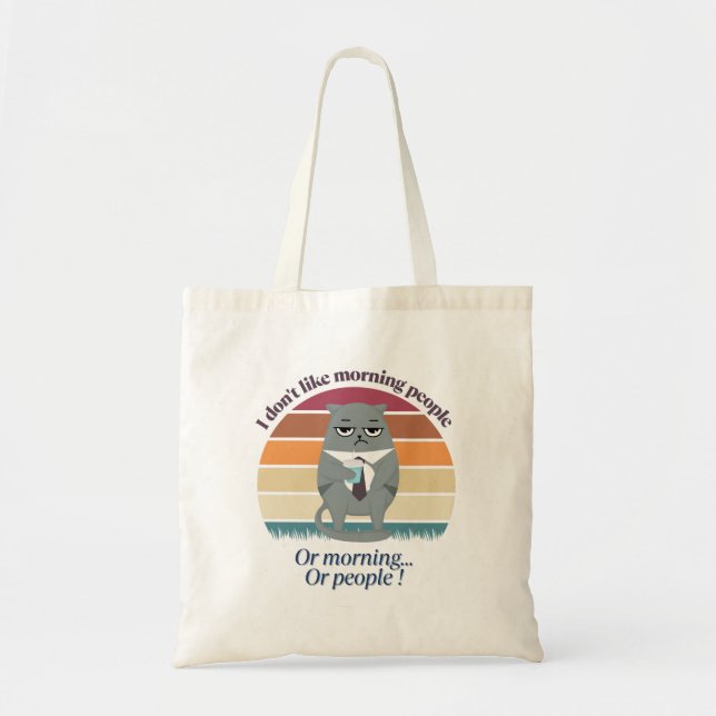 Grumpy Catful Coffee Morning Humour Design Tote Bag (Front)