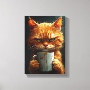 Grumpy Cat's Morning Coffee Canvas Print
