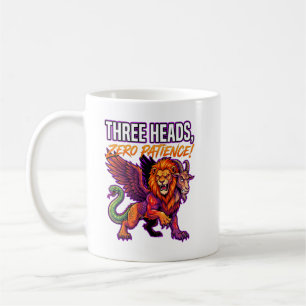Grumpy Chimera Three Heads Zero Patience Humor Coffee Mug