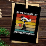 Grumpy Christmas Cat on the Naughty List Holiday Card<br><div class="desc">This grumpy Christmas cat is on Santa's naughty list and proud! This funny seasonal graphic adds a cute touch to your holiday greetings,  especially for kids and cat lovers!</div>