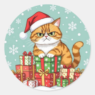 Grumpy Christmas Classic Round Sticker