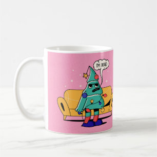 GRUMPY CHRISTMAS ILLUSTRATION "FONT & BACK" DESIGN COFFEE MUG