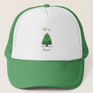 Grumpy Christmas Tree Cartoon – Funny "Not My Seas Trucker Hat