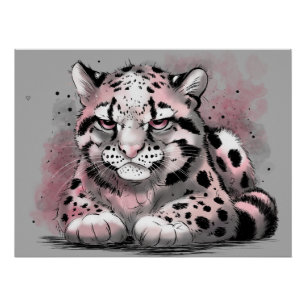 Grumpy Clouded Leopard Poster
