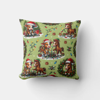 Grumpy Cow & Christmas Horse Cushion