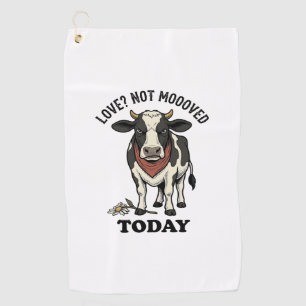 Grumpy Cow Valentine Moody Farm Humour Shirt Golf Towel