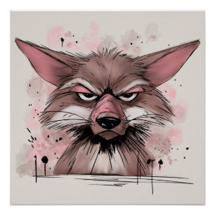 Grumpy Coyote Poster