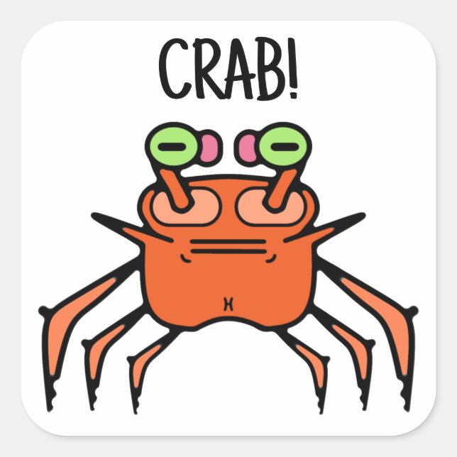 Grumpy Crab Funny Sticker (Front)