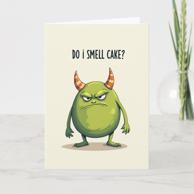 Grumpy Creature Birthday Card (Front)