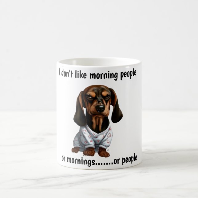 Grumpy Dachshund Coffee Mug (Center)