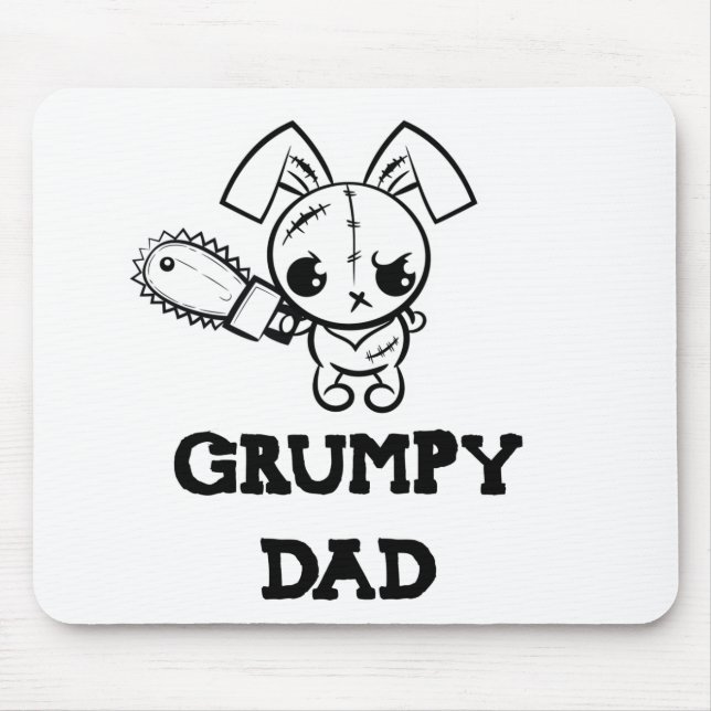 Grumpy Dad Grumpy Voodoo Bunny Father Love Mouse Mat (Front)