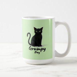 Grumpy Day with Black Cat Coffee Mug