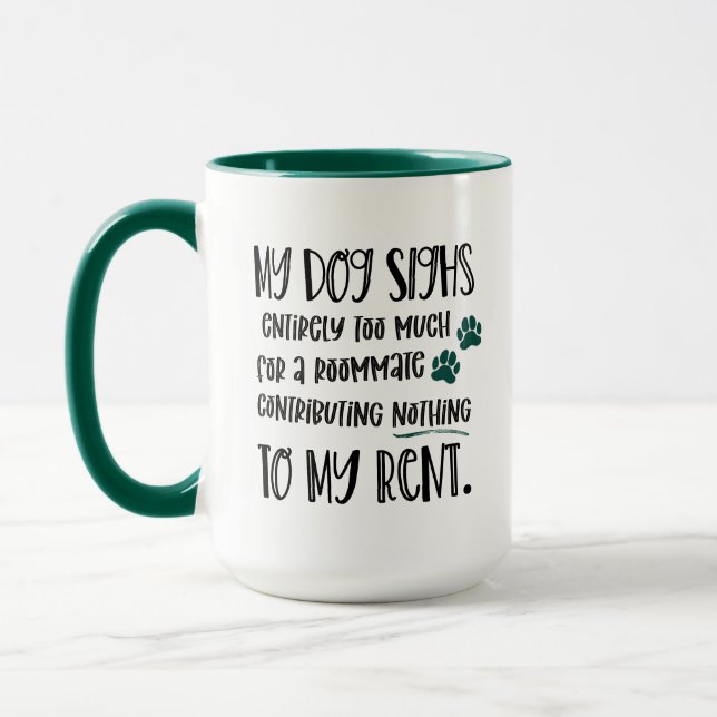 Grumpy Dog Funny Quote with Pet Photo Green  Mug (Left)