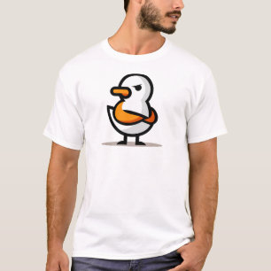 Grumpy Duck Minimalist Cartoon Mascot T-Shirt