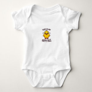 grumpy duck-this is my happy face funny t-shirt baby bodysuit