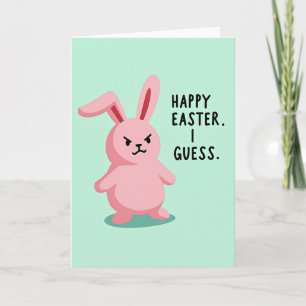 Grumpy Easter Bunny Guessing Card