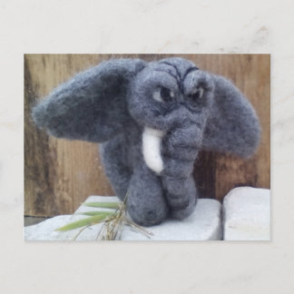 Grumpy elefant postcard