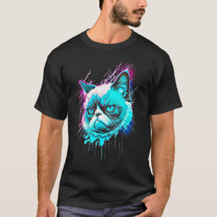 Grumpy Face Funny Cat Graphic Cat Lovers Kitten Fa T-Shirt