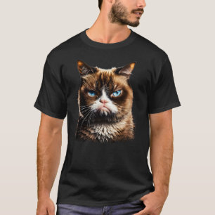 Grumpy Face Funny Cat Graphic for Men Women Boys G T-Shirt