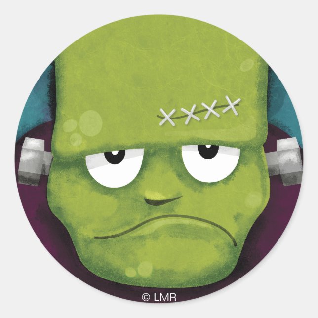 Grumpy Frankenstein Halloween Stickers (Front)