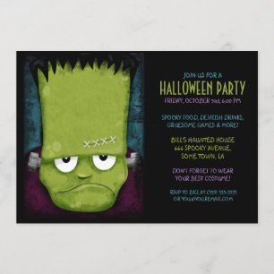 Grumpy Frankenstein's Monster Halloween Party Invitation