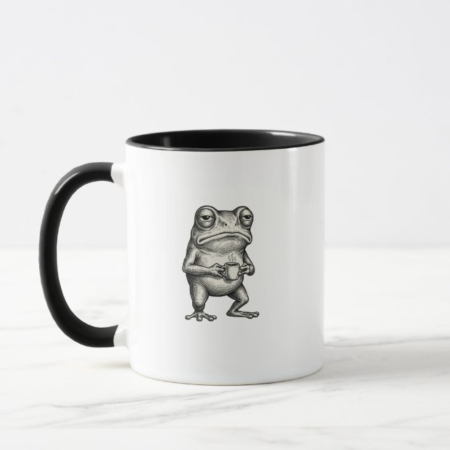 Grumpy Frog Coffee Monday Morning Funny Mug (Left)